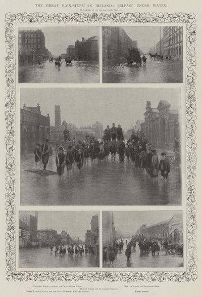 Den stora regnstormen i Irland, Belfast under vatten av English Photographer