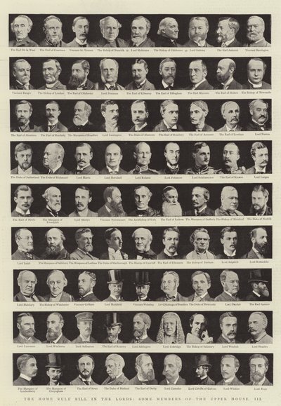 The Home Rule Bill i Lords, Some Members of the Upper House, III av English Photographer