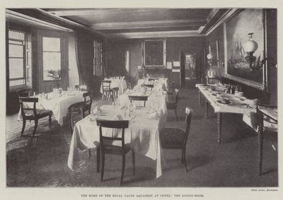 Hemmet för Royal Yacht Squadron i Cowes, matsalen av English Photographer
