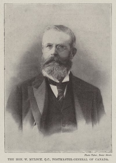 Den ärade W Mulock, QC, postmästare-general i Kanada av English Photographer