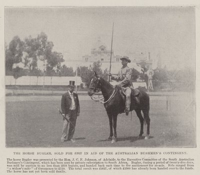The Horse Bugler, såld för £2627 i Aid of the Australian Bushmens Contingent, Adelaide. Illustration för The Illustrated London News, 26 maj 1900 av English Photographer