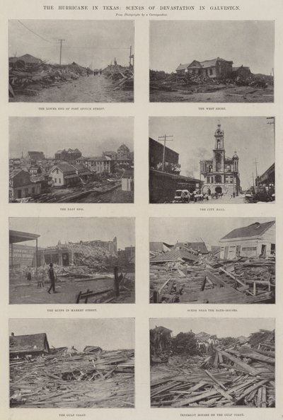 Orkanen i Texas, Scenes of Devastation i Galveston av English Photographer