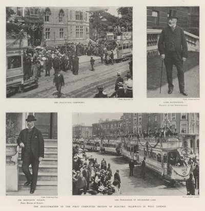 Invigningen av den första färdigställda delen av elektriska spårvägar i västra London av English Photographer