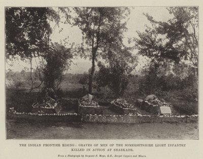 Indian Frontier Rising, Graves of Men of the Somersetshire Light Infantry dödade i aktion vid Shabkadr av English Photographer
