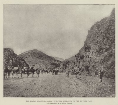 Indian Frontier Rising, västra ingången till Khyber-passet av English Photographer