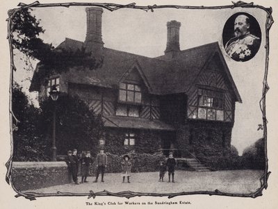 Kungens klubb för arbetare på Sandringham Estate, Norfolk (s/v foto) av English Photographer