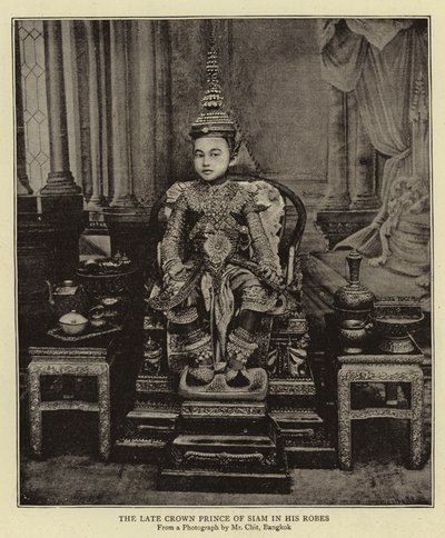 Den framlidne kronprinsen av Siam i sina dräkter av English Photographer
