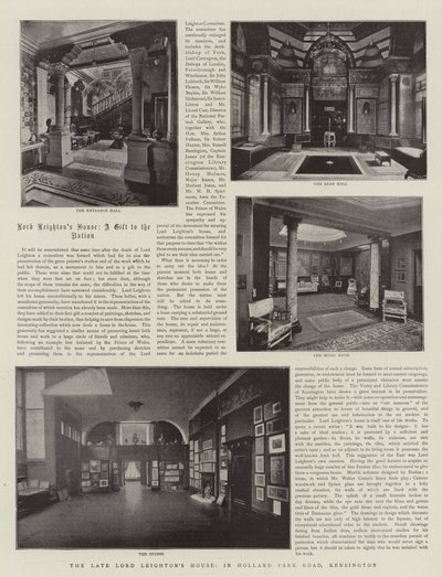 The Late Lord Leightons House, i Holland Park Road, Kensington av English Photographer