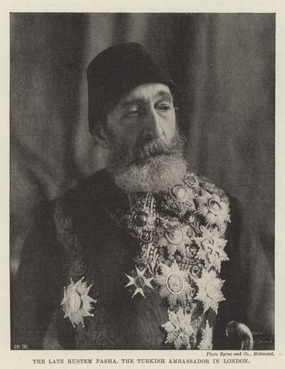 Den sene Rustem Pasha, den turkiska ambassadören i London av English Photographer
