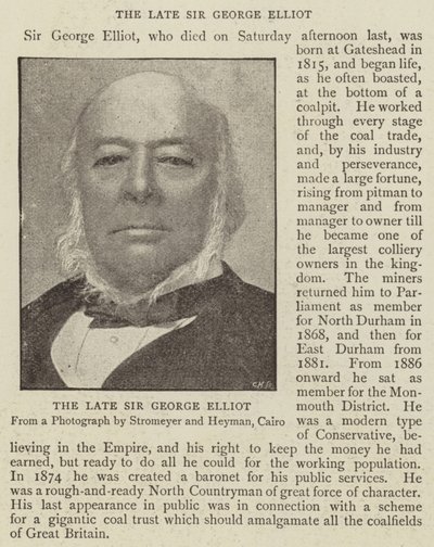 Den framlidne Sir George Elliot av English Photographer