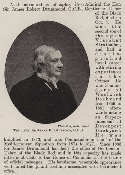 Den sene Sir James R Drummond, GCB av English Photographer