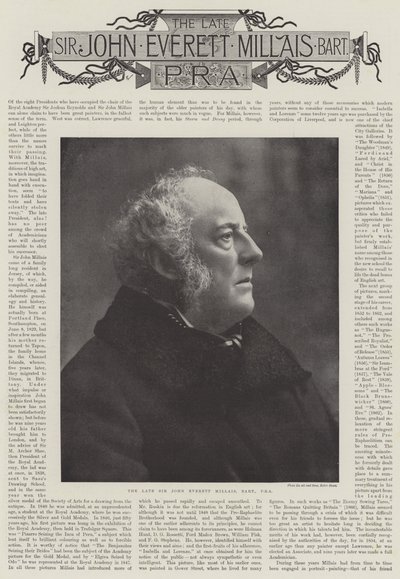 Den sene Sir John Everett Millais, dödsannonser av English Photographer
