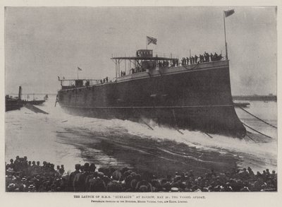 Lanseringen av HMS Euryalus vid Barrow, 20 maj, fartyget flytande av English Photographer