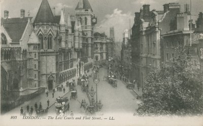Lagdomstolen och Fleet Street, London av English Photographer