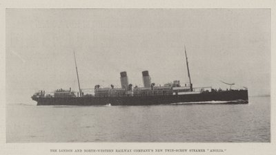 Londons och North-Western Railway Companys nya Twin-Screw Steamer Anglia av English Photographer