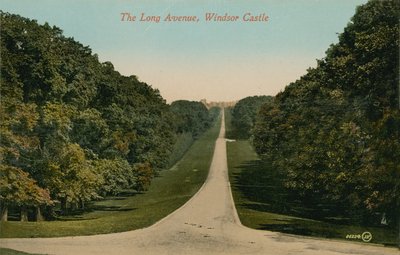 The Long Avenue, Windsor Castle i England. Vykort skickat 1913. av English Photographer