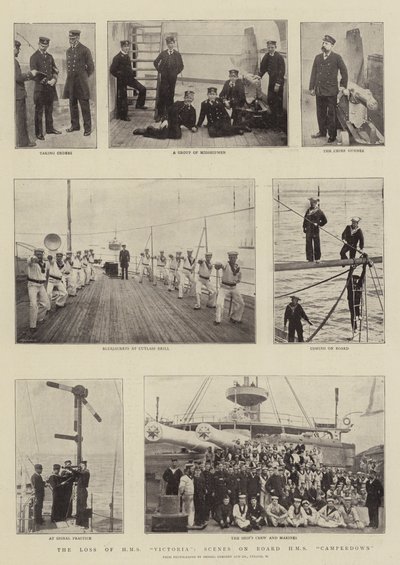 Förlusten av HMS Victoria, scener ombord på HMS Camperdown av English Photographer