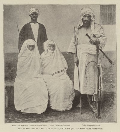 Medlemmarna av den österrikiska missionen som just har rymt från Khartoum av English Photographer