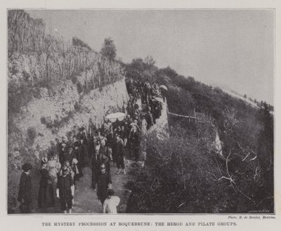 Mysterieprocessionen i Roquebrune, Herodes- och Pilatusgrupperna av English Photographer