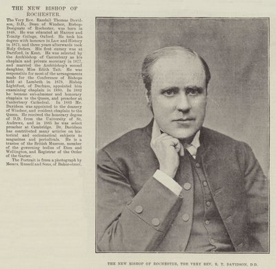 Den nye biskopen av Rochester, den mycket pastor R T Davidson, DD av English Photographer
