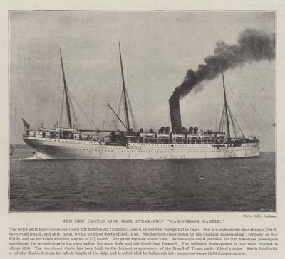 The New Castle Line Mail Steam-Ship Carisbrook Castle av English Photographer