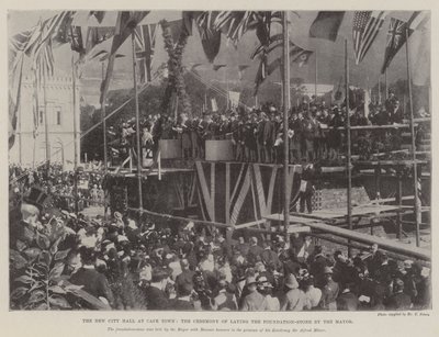 Det nya stadshuset i Kapstaden, borgmästarens ceremoni för att lägga grundstenen av English Photographer