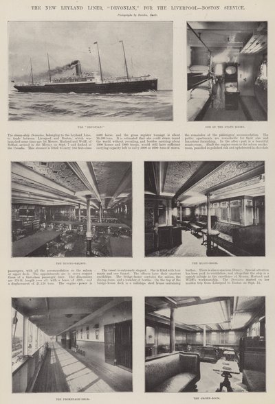 The New Leyland Liner, Devonian, för Liverpool, Boston Service av English Photographer