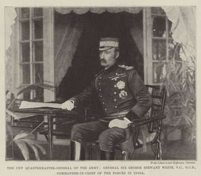 Arméns nya kvartermästare-general, general Sir George Stewart White, VC, GCB, överbefälhavare för styrkorna i Indien av English Photographer