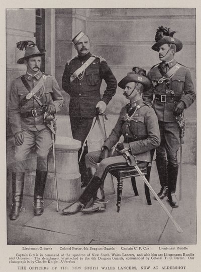 Officerarna från New South Wales Lancers, nu vid Aldershot av English Photographer