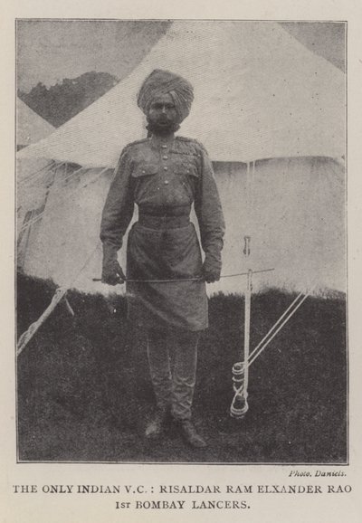 Den enda indiska VC, Risaldar Ram Elxander Rao, 1:a Bombay Lancers av English Photographer