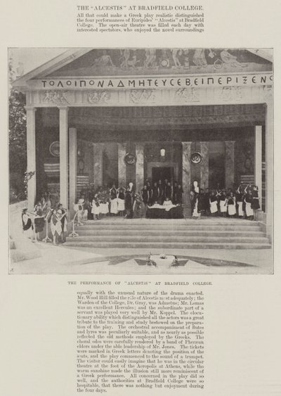 The Performance of Alcestis på Bradfield College av English Photographer