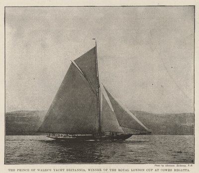 Prince of Wales Yacht Britannia, vinnare av Royal London Cup vid Cowes Regatta av English Photographer
