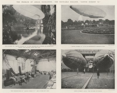 Problemet med flygnavigering, den navigerbara ballongen, Santos Dumont VI av English Photographer