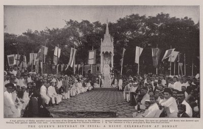 Drottningens födelsedag i Indien, ett hinduiskt firande i Bombay av English Photographer
