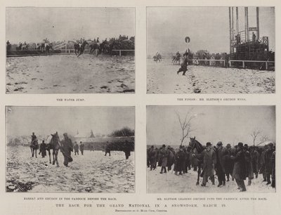 Race for the Grand National in a Snowstorm, 29 mars av English Photographer