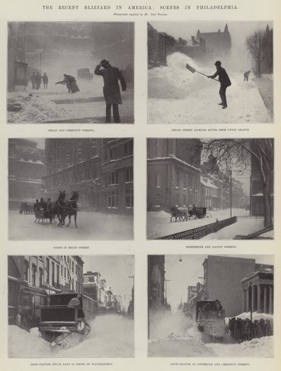 The Recent Blizzard in America, Scenes in Philadelphia av English Photographer