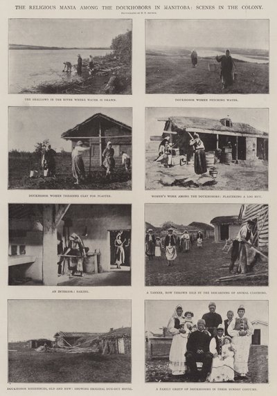 Den religiösa manin bland Doukhoborerna i Manitoba, scener i kolonin av English Photographer