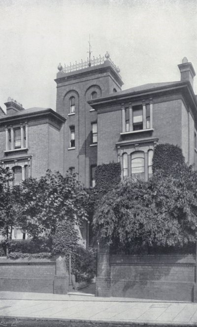 The Residence of Theodore Watts-Dunton och Algernon C Swinburne, The Pines, Putney (s/v foto) av English Photographer