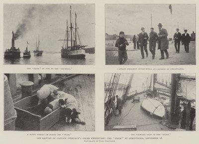 Kapten Sverdrups polarexpedition återvänder, gården på Christiana, 28 september av English Photographer