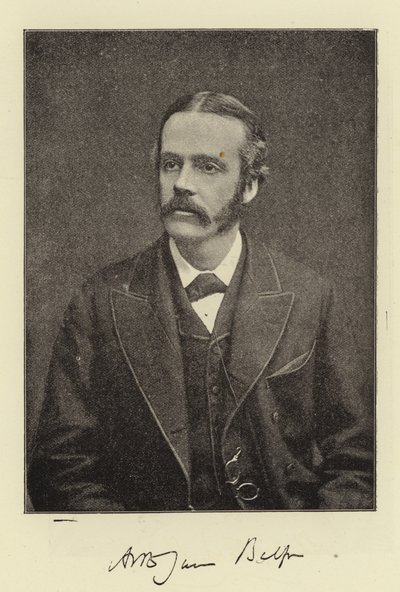 Högern Arthur James Balfour, parlamentsledamot, chefssekreterare för Irland och framtida ledare för det konservativa partiet av English Photographer