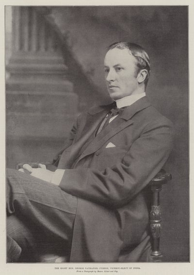Rätten ärade George Nathaniel Curzon, vicekung-tillträdande Indien av English Photographer