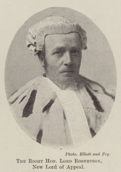 Rätt ärade Lord Robertson, New Lord of Appeal av English Photographer