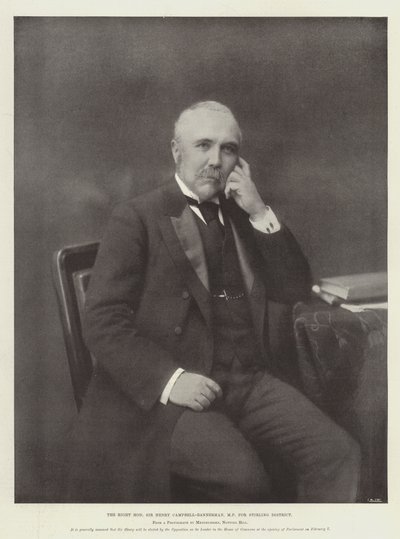 Rätten ärade Sir Henry Campbell-Bannerman, MP för Stirling District av English Photographer