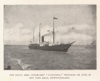 Royal Mail Steamship Lusitania förliste den 26 juni utanför Cape Race, Newfoundland av English Photographer
