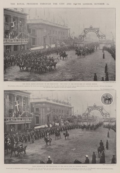 The Royal Progress through the City och South London, 25 oktober av English Photographer