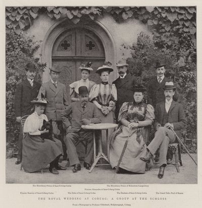 Det kungliga bröllopet i Coburg, en grupp på slottet av English Photographer