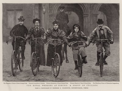 Det kungliga bröllopet i Coburg, en grupp cyklister av English Photographer