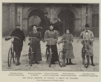 Det kungliga bröllopet i Coburg, en grupp cyklister av English Photographer