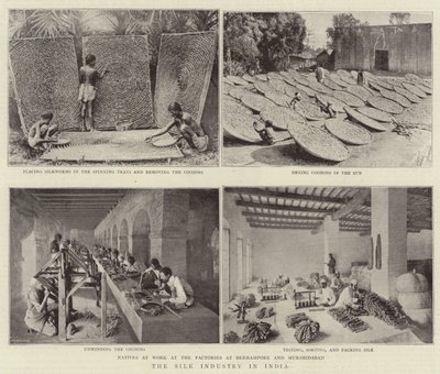 Silkesindustrin i Indien av English Photographer