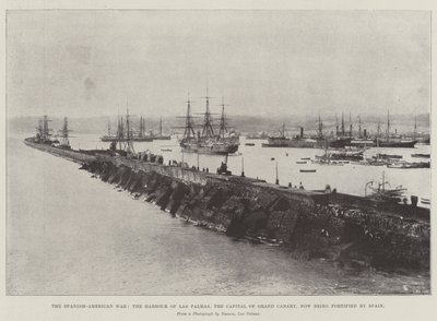 Det spansk-amerikanska kriget, hamnen i Las Palmas, Gran Canarias huvudstad, som nu befästs av Spanien av English Photographer